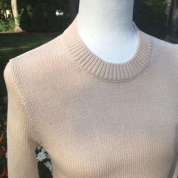 J Crew Factory Scalloped Hem Cream Sweater XS - Picture 3 of 7